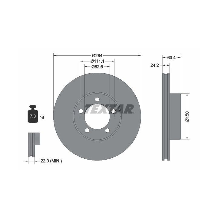 Stabdžių diskas TEXTAR 92031600
