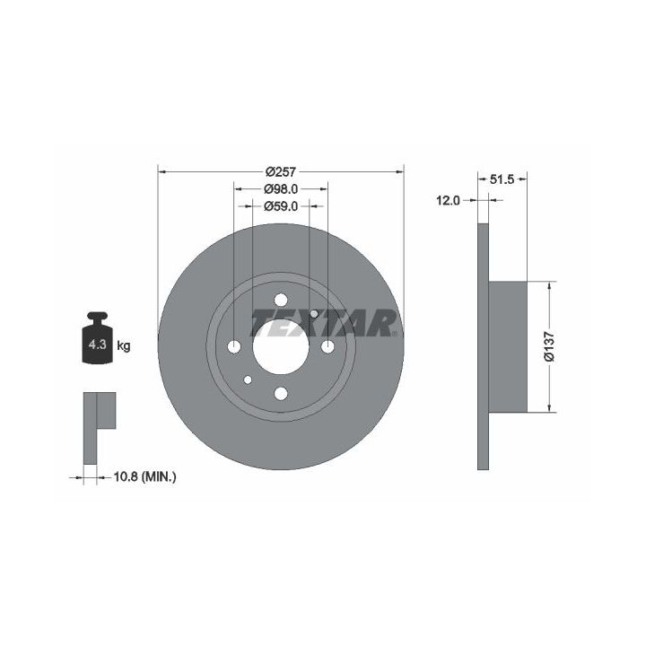 Stabdžių diskas TEXTAR 92034000
