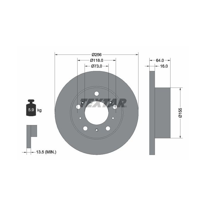 Stabdžių diskas TEXTAR 92034400