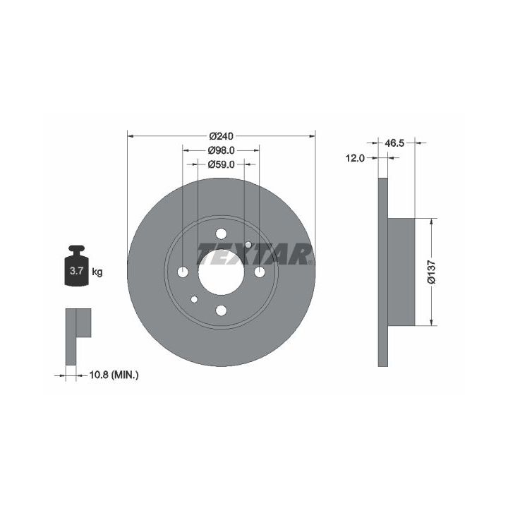 Stabdžių diskas TEXTAR 92034500