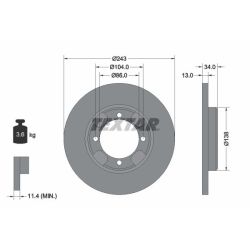 Stabdžių diskas TEXTAR 92034600
