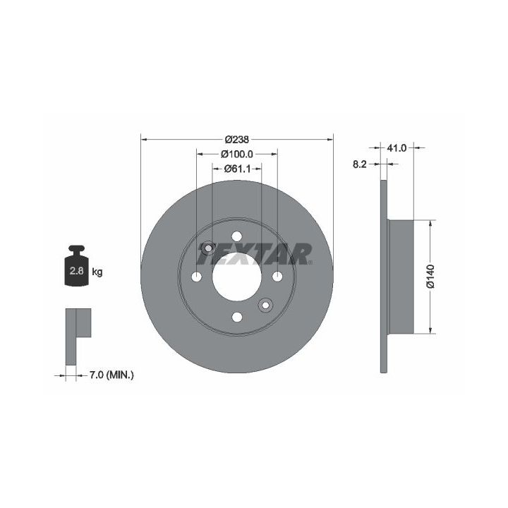 Stabdžių diskas TEXTAR 92036003