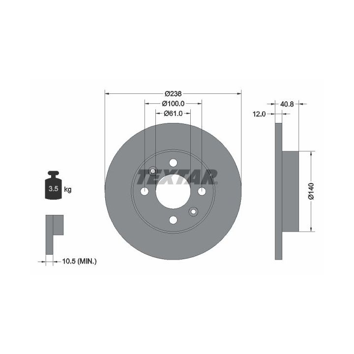 Stabdžių diskas TEXTAR 92036100