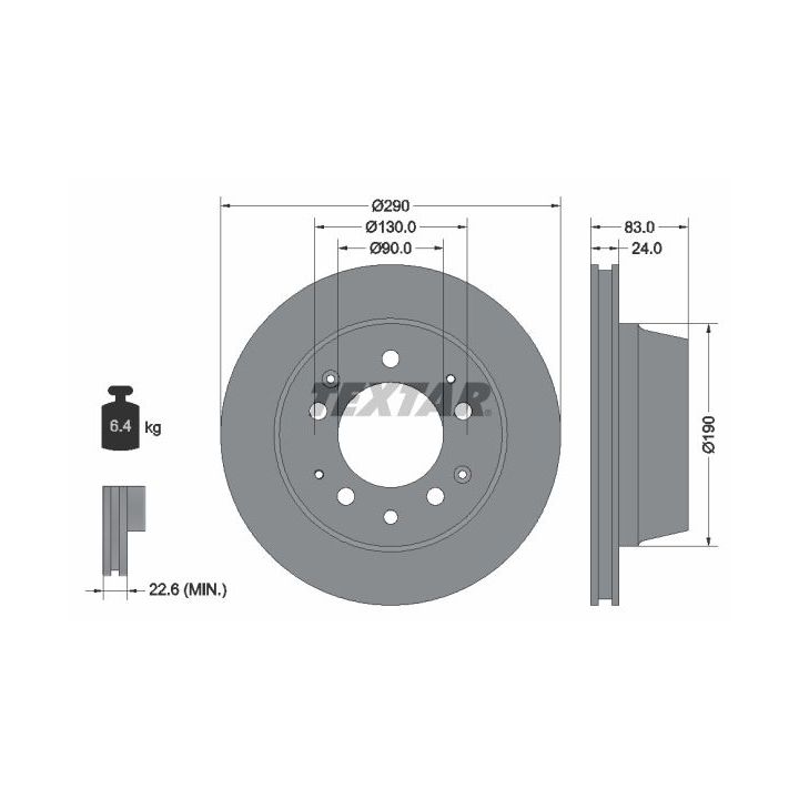 Stabdžių diskas TEXTAR 92039700