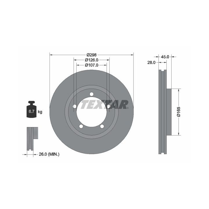Stabdžių diskas TEXTAR 92040200