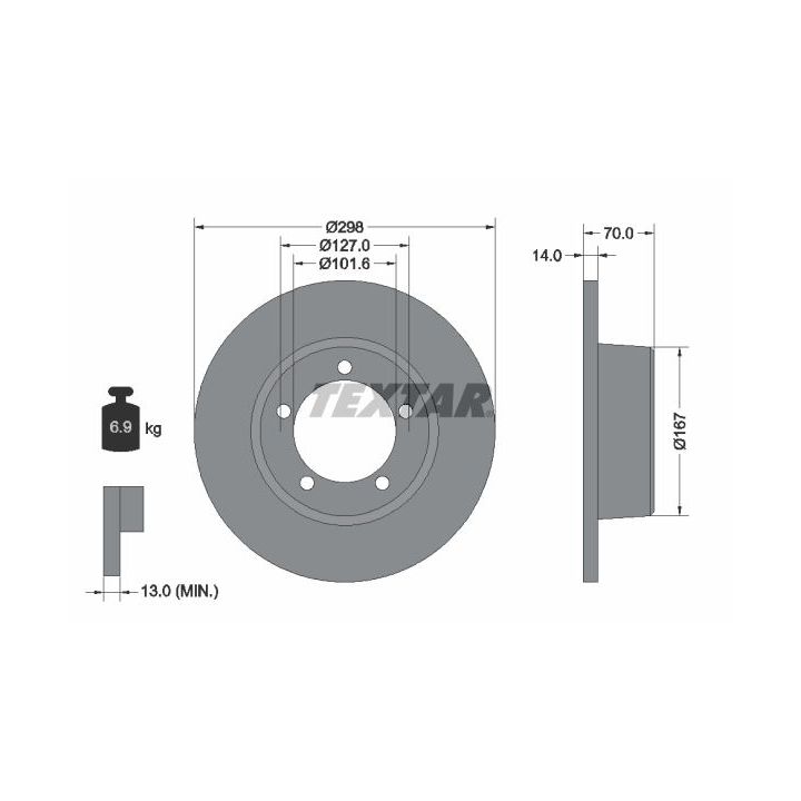 Stabdžių diskas TEXTAR 92040600