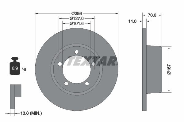 Stabdžių diskas TEXTAR 92040600