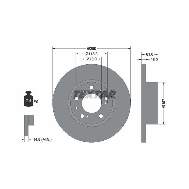 Stabdžių diskas TEXTAR 92042900
