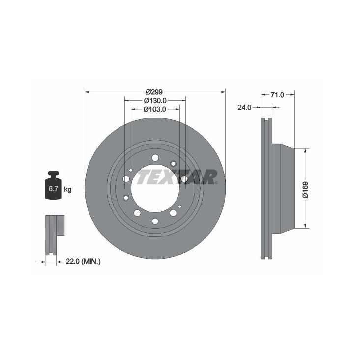 Stabdžių diskas TEXTAR 92043300