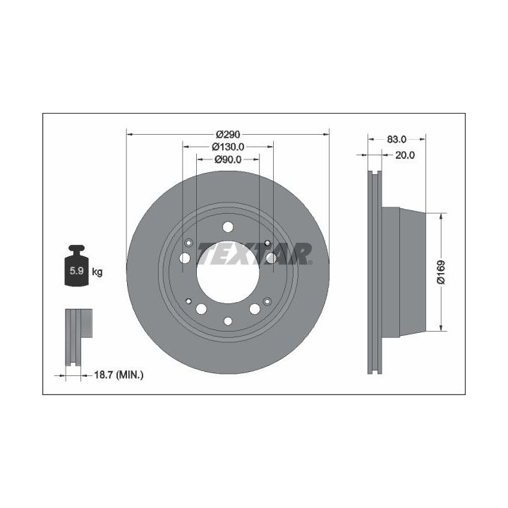 Stabdžių diskas TEXTAR 92048300
