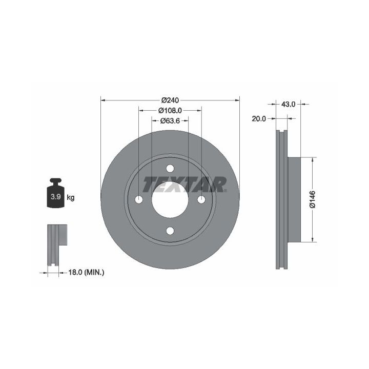 Stabdžių diskas TEXTAR 92051003
