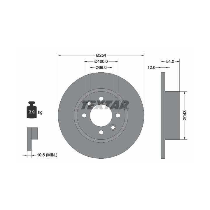 Stabdžių diskas TEXTAR 92051500