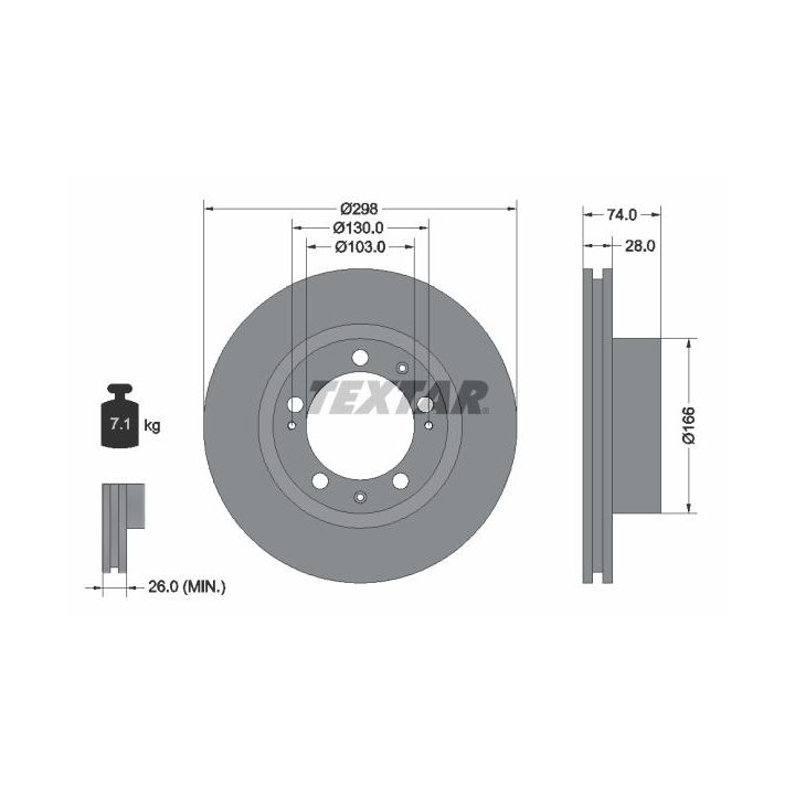 Stabdžių diskas TEXTAR 92052300