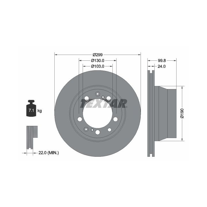 Stabdžių diskas TEXTAR 92052400