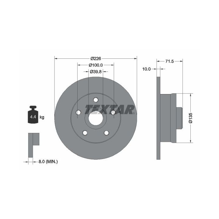 Stabdžių diskas TEXTAR 92057200