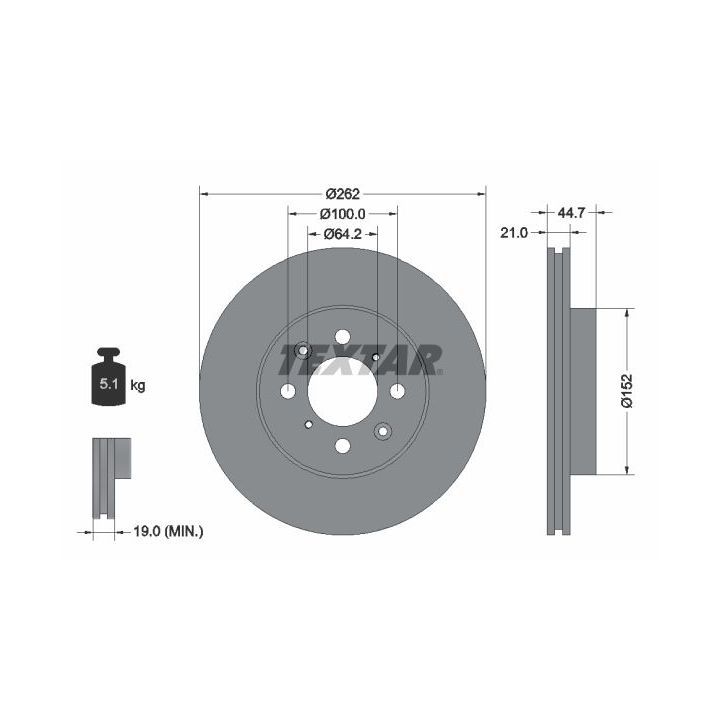 Stabdžių diskas TEXTAR 92060900