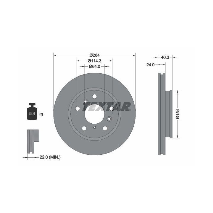 Stabdžių diskas TEXTAR 92061900