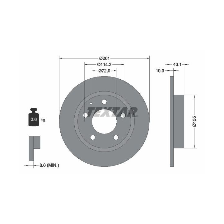 Stabdžių diskas TEXTAR 92062100