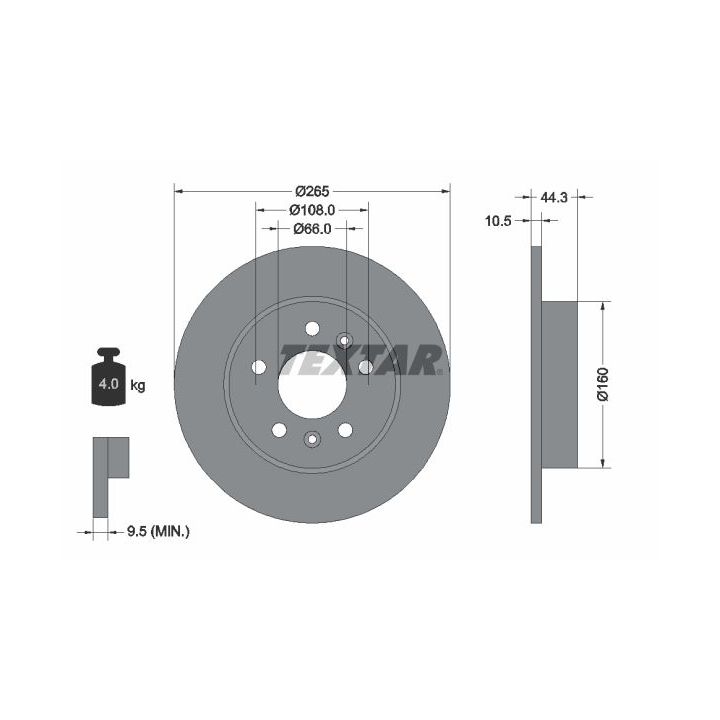 Stabdžių diskas TEXTAR 92065100