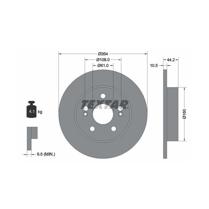 Stabdžių diskas TEXTAR 92065300