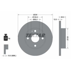 Stabdžių diskas TEXTAR 92066600