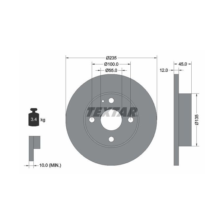 Stabdžių diskas TEXTAR 92066600