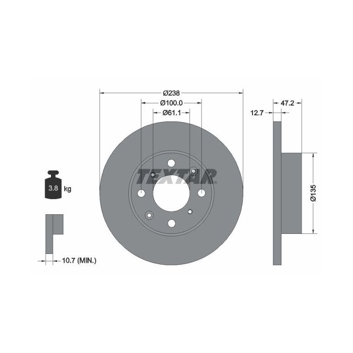 Stabdžių diskas TEXTAR 92070500