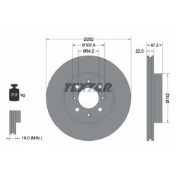 Stabdžių diskas TEXTAR 92070600