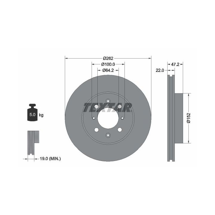 Stabdžių diskas TEXTAR 92070600