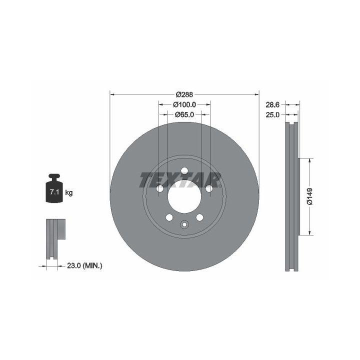 Stabdžių diskas TEXTAR 92072800