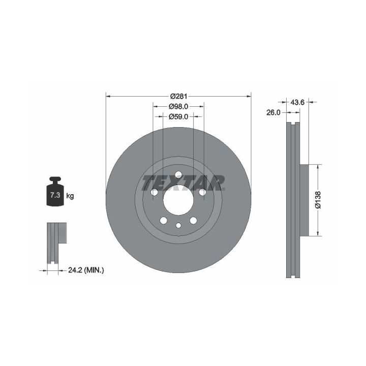 Stabdžių diskas TEXTAR 92074003