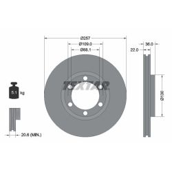 Stabdžių diskas TEXTAR 92075800