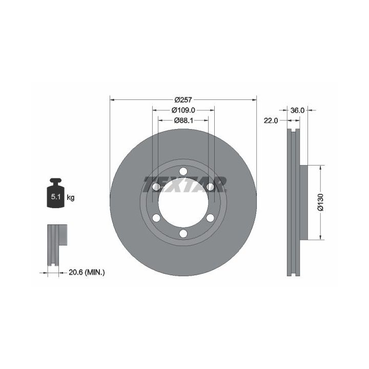 Stabdžių diskas TEXTAR 92075800