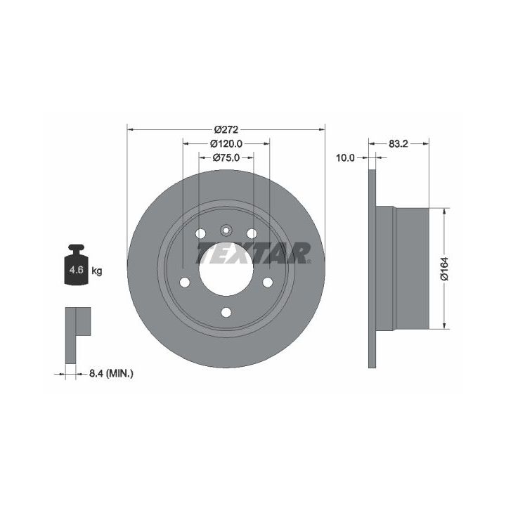 Stabdžių diskas TEXTAR 92076703