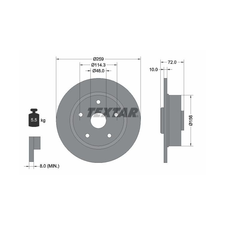Stabdžių diskas TEXTAR 92078800