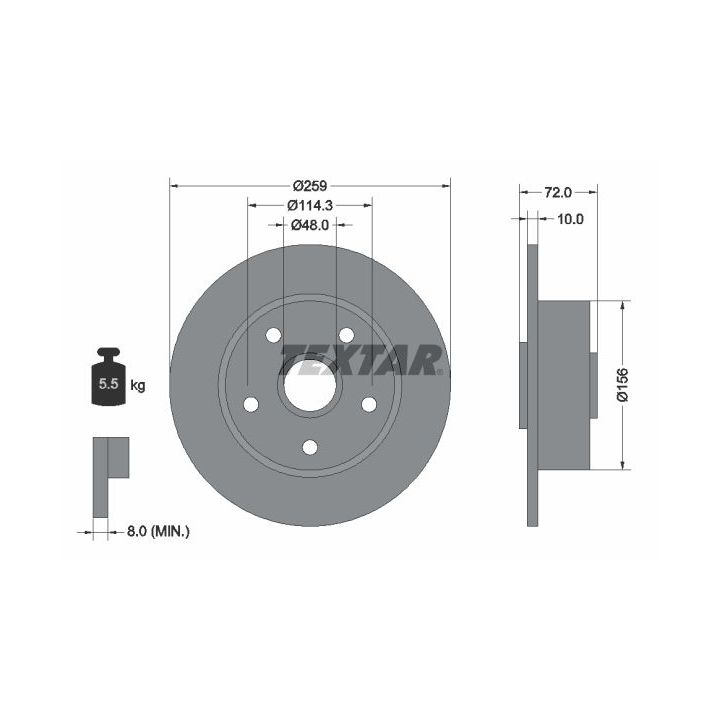 Stabdžių diskas TEXTAR 92078900