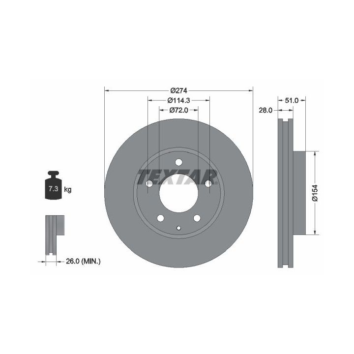 Stabdžių diskas TEXTAR 92079200