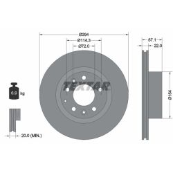 Stabdžių diskas TEXTAR 92079500