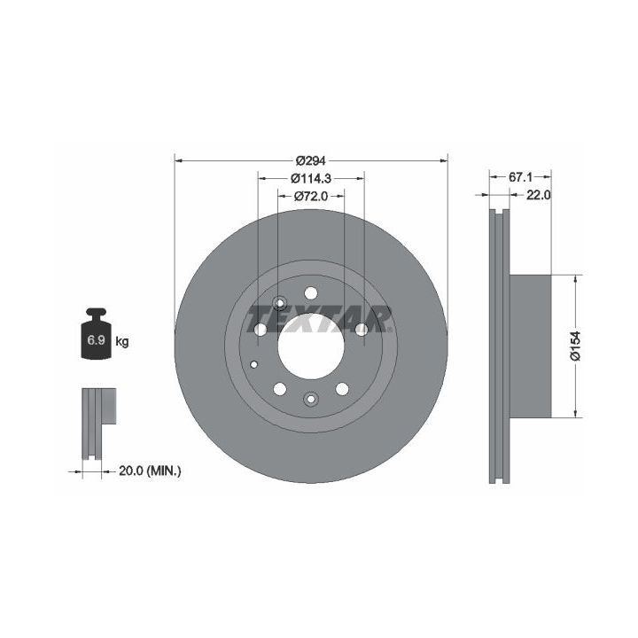 Stabdžių diskas TEXTAR 92079500