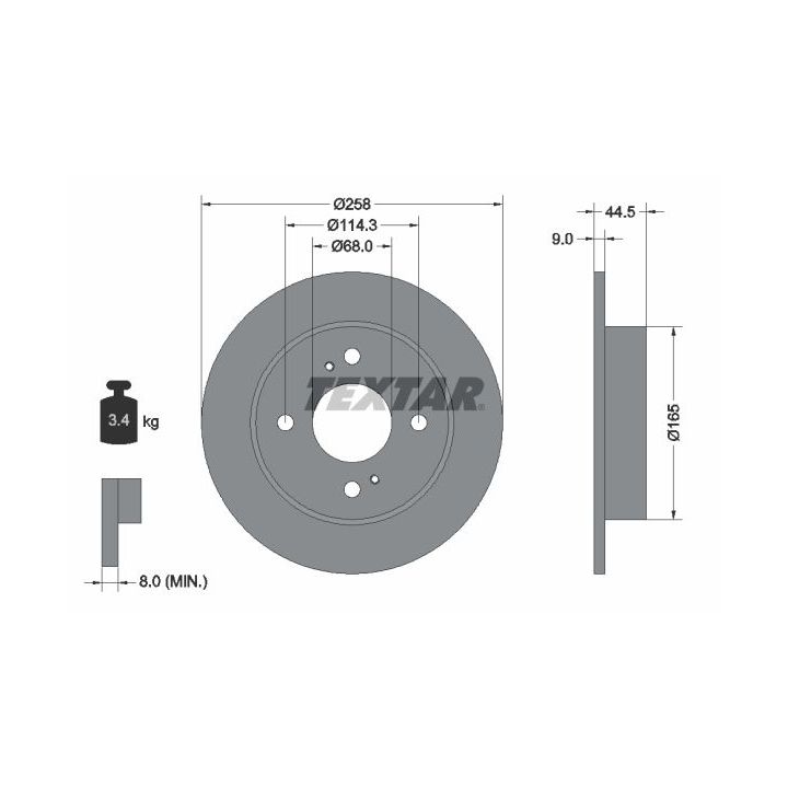 Stabdžių diskas TEXTAR 92080200