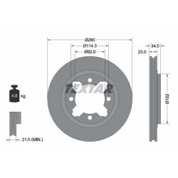 Stabdžių diskas TEXTAR 92081500