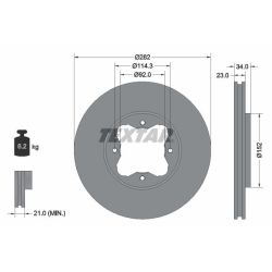 Stabdžių diskas TEXTAR 92081600