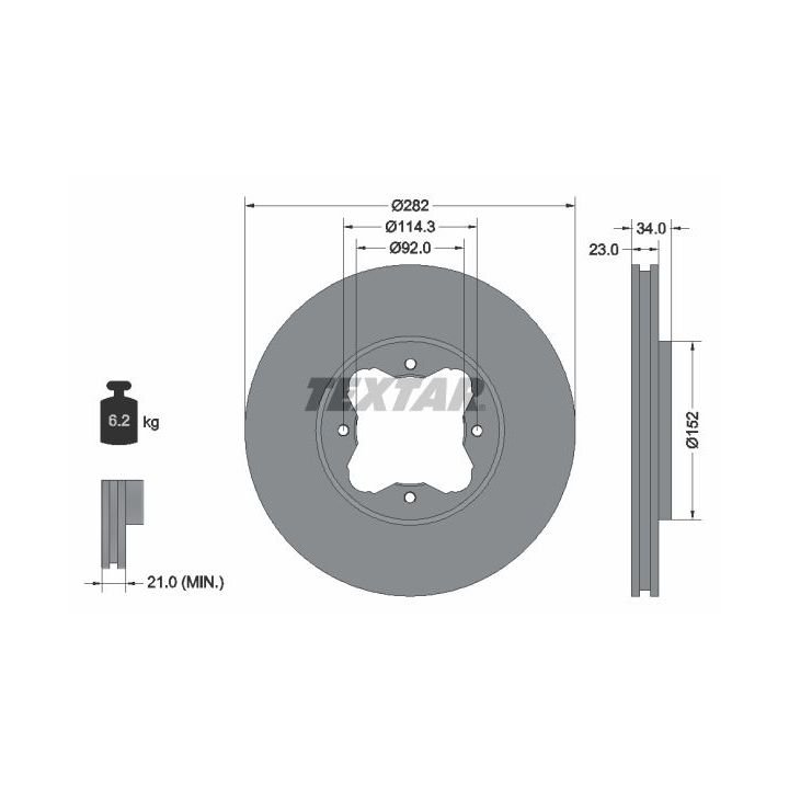 Stabdžių diskas TEXTAR 92081600