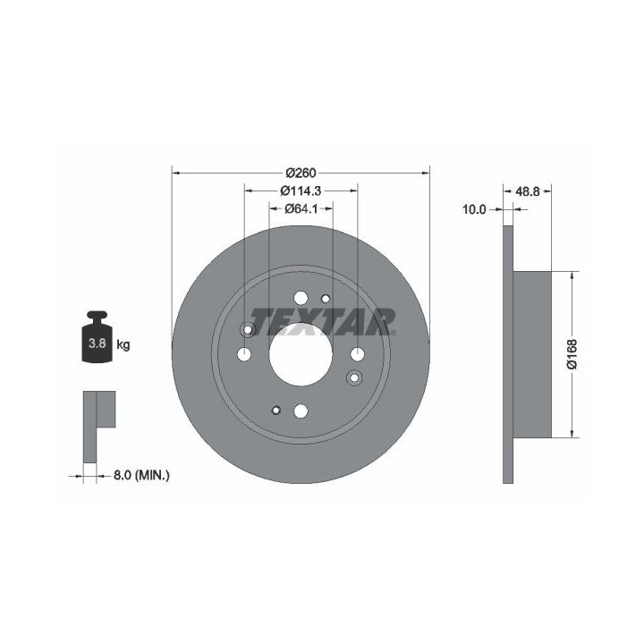 Stabdžių diskas TEXTAR 92081700
