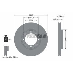 Stabdžių diskas TEXTAR 92082100
