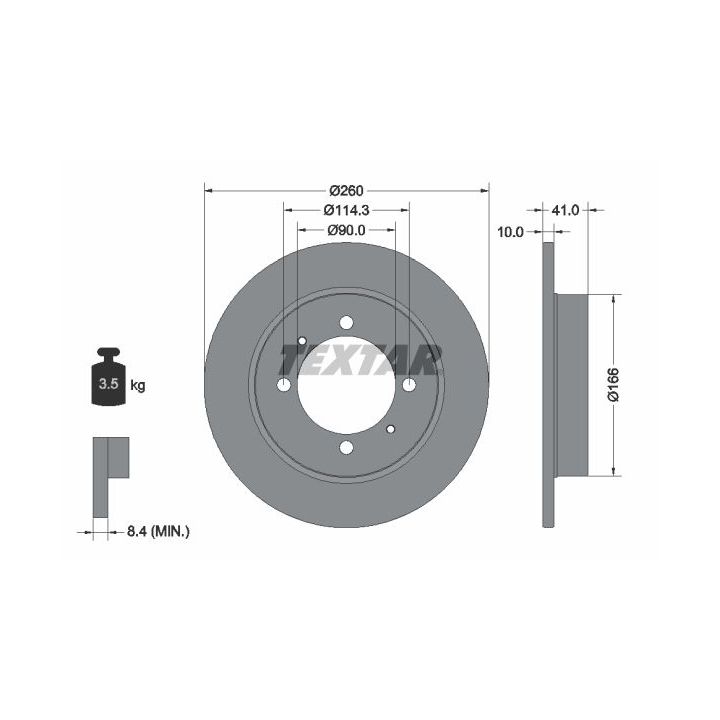 Stabdžių diskas TEXTAR 92083003