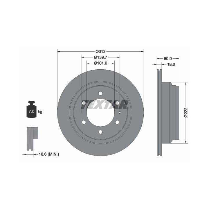 Stabdžių diskas TEXTAR 92091600