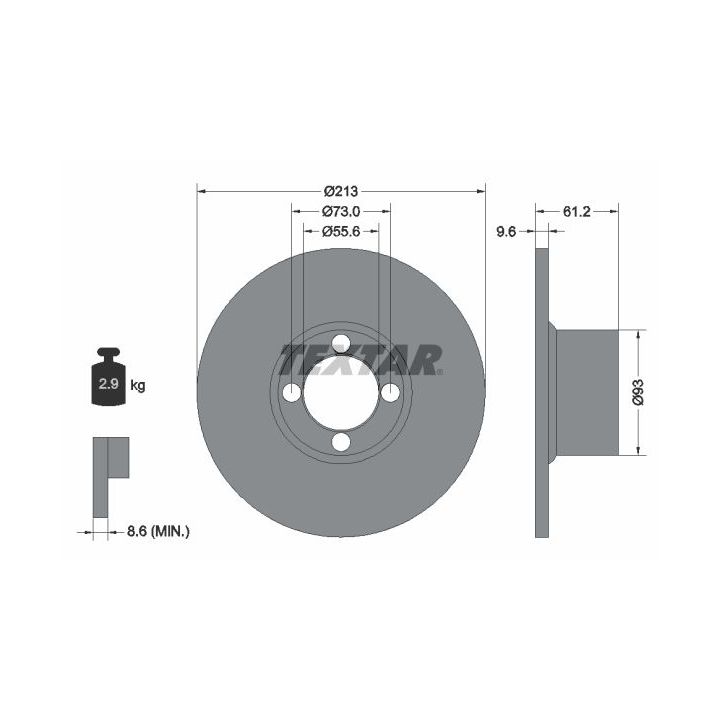 Stabdžių diskas TEXTAR 92092600