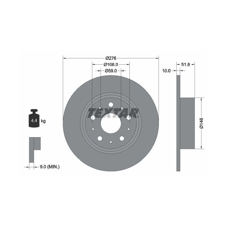 Stabdžių diskas TEXTAR 92095300