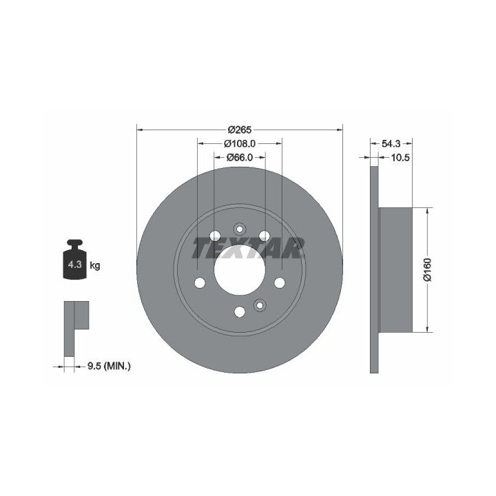 Stabdžių diskas TEXTAR 92096300